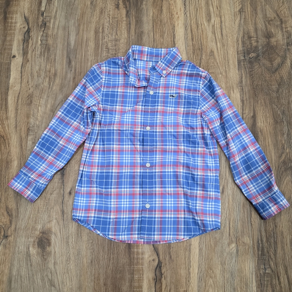 Vineyard Vines Toddler Boys Plaid Nylon Long Sleeve Performance Button Down 4T - Picture 7 of 7